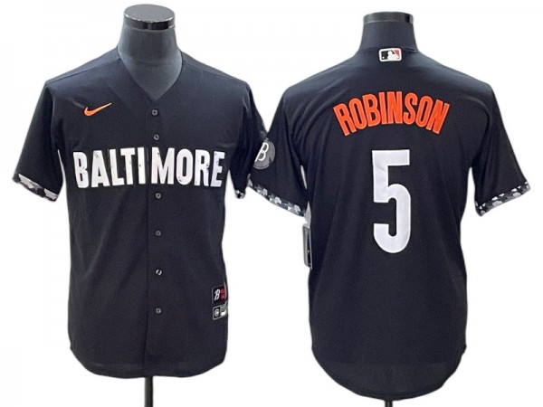 Baltimore Orioles #5 Brooks Robinson Black City Connect Jersey