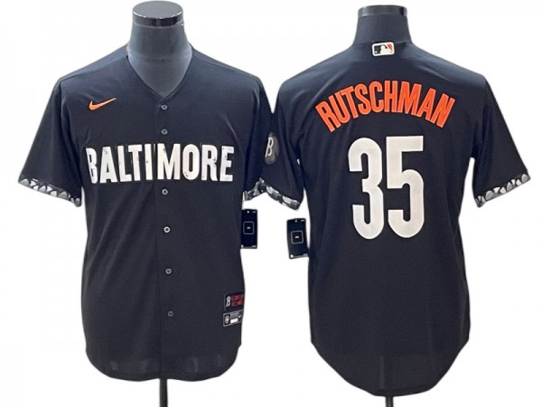 Baltimore Orioles #35 Adley Rutschman Black City Connect Jersey