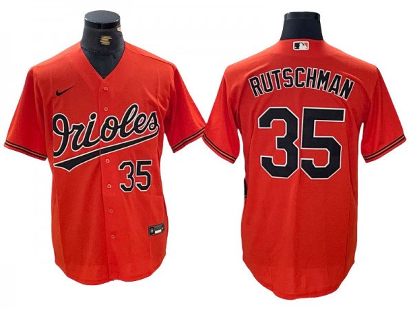 Baltimore Orioles #35 Adley Rutschman Orange Limited Jersey