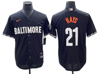 Baltimore Orioles #21 Austin Hays Black City Connect Jersey