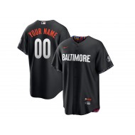 Custom Baltimore Orioles Black 2023 City Connect Cool Base Jersey