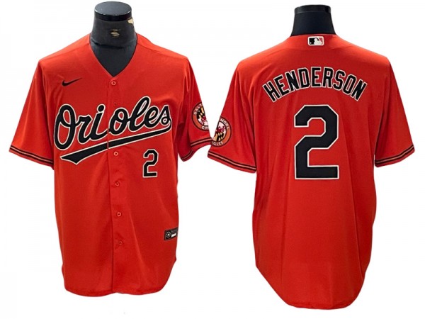 Baltimore Orioles #2 Gunnar Henderson Orange Limited Jersey