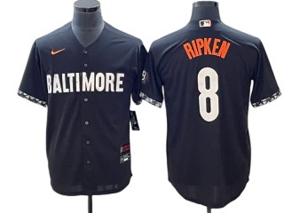 Baltimore Orioles #8 Cal Ripken Black City Connect Jersey