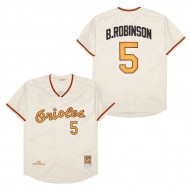 Baltimore Orioles #5 Brooks Robinson 1970 Cream Throwback Jersey