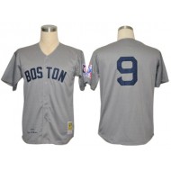 Boston Red Sox #9 Ted Williams Gray Throwback Jersey