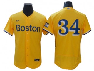 Boston Red Sox #34 David Ortiz Gold City Connect Flex Base Jersey