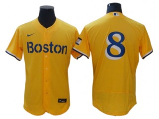 Boston Red Sox #8 Carl Yastrzemski Gold City Connect Flex Base Jersey