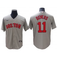 Boston Red Sox #11 Rafael Devers Gray Road Cool Base Jersey