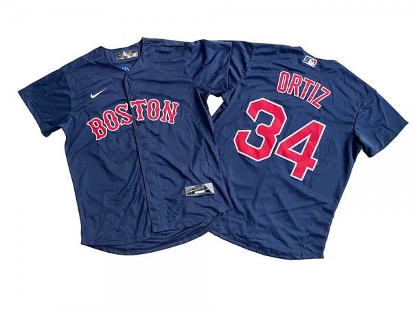 Boston Red Sox #34 David Ortiz Navy Alternate Cool Base Jersey