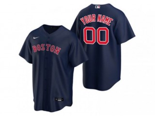 Custom Boston Red Sox Navy Cool Base Jersey