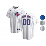 Custom Chicago Cubs Cool Base Jersey - Blue/White/Gray 