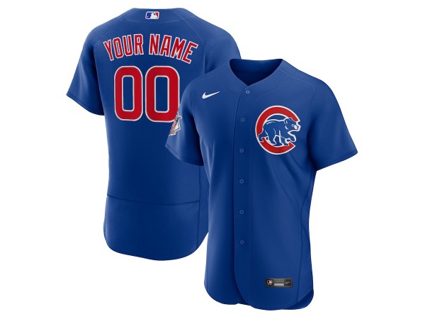 Custom Chicago Cubs Flex Base Jersey - Blue/White/Gray 