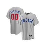 Custom Chicago Cubs Cool Base Jersey - Blue/White/Gray 