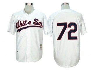 Chicago White Sox #72 Carlton Fisk White 1990 Throwback Jersey