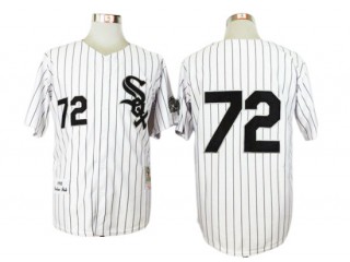 Chicago White Sox #72 Carlton Fisk White Stripe 1993 Throwback Jersey