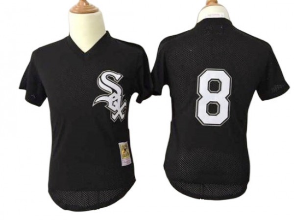 Chicago White Sox #8 Bo Jackson Black 1993 Cooperstown Mesh Throwback Jersey