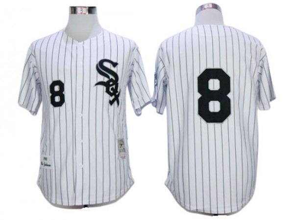 Chicago White Sox #8 Bo Jackson White Pinstripe 1993 Throwback Jersey