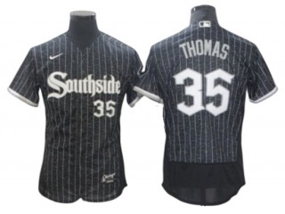 Chicago White Sox #35 Frank Thomas Black Connect Flex Base Jersey