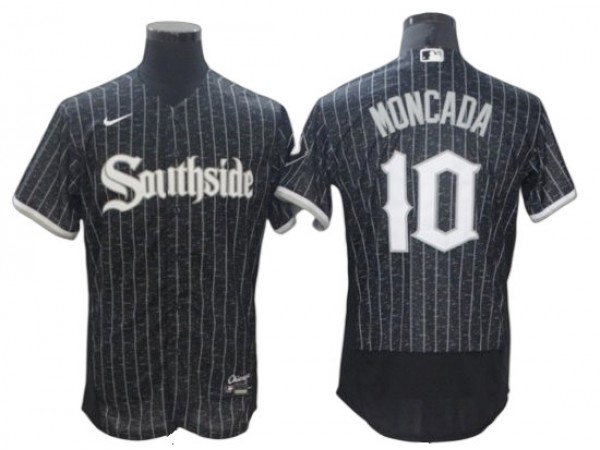 Chicago White Sox #10 Yoan Moncada Black City Connect Flex Base Jersey