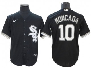 Chicago White Sox #10 Yoan Moncada Black Alternate Player Name Jersey