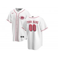 Custom Cincinnati Reds Cool Base Jersey - White/Red/Gray