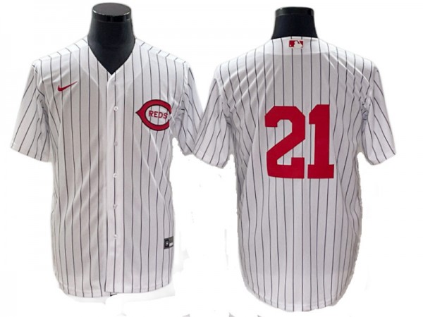 Cincinnati Reds #21 Hunter Greene White At Field Of Dreams Game Jersey