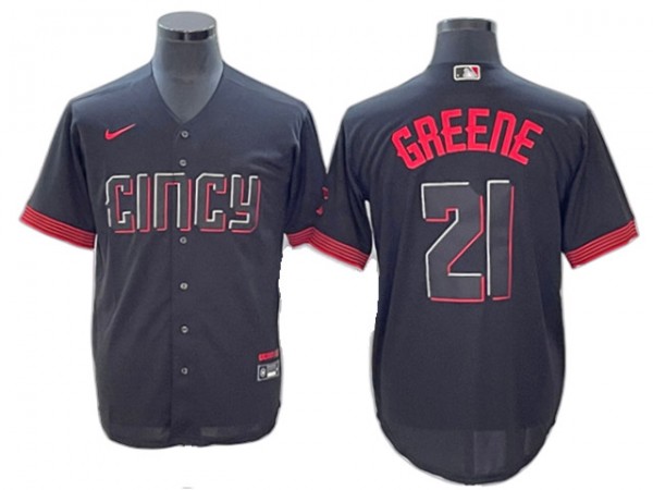 Cincinnati Reds #21 Hunter Greene Black City Connect Limited Jersey