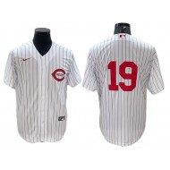 Cincinnati Reds #19 Joey Votto White at Field Of Dreams Game Jersey