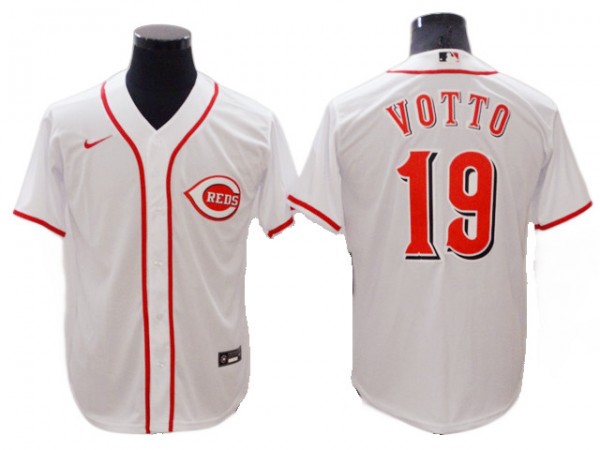 Cincinnati Reds #19 Joey Votto White Home Cool Base Jersey