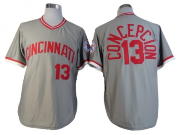 Cincinnati Reds #13 Dave Concepcion Gray 1976 Throwback Jersey