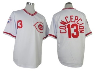 Cincinnati Reds #13 Dave Concepcion White 1976 Throwback Jersey