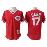 Cincinnati Reds #17 Chris Sabo Red Cooperstown Mesh Batting Practice Jersey 