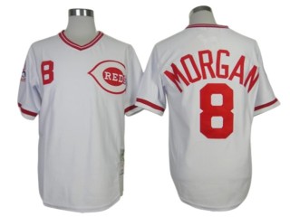 Cincinnati Reds #8 Joe Morgan White 1975 Throwback Jersey