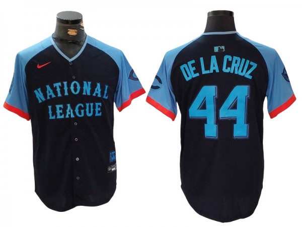 National League #44 Elly De La Cruz 2024 MLB All-Star Game Limited Jersey - Navy