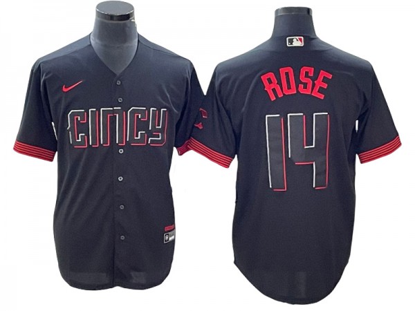 Cincinnati Reds #14 Pete Rose Black City Connect Limited Jersey