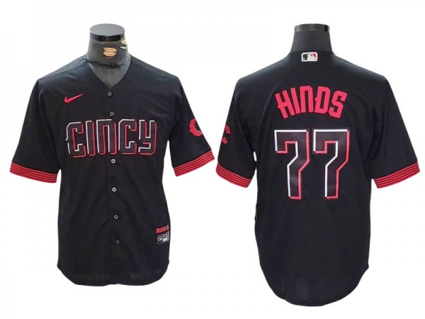 Cincinnati Reds #77 Rece Hinds Black City Connect Limited Jersey