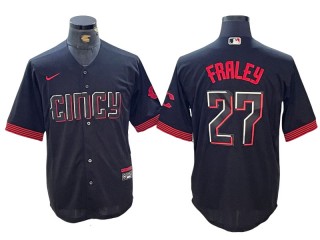 Cincinnati Reds #27 Jake Fraley Black City Connect Limited Jersey