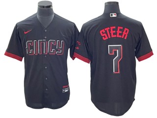 Cincinnati Reds #7 Spencer Steer Black City Connect Limited Jersey