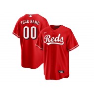 Custom Cincinnati Reds Cool Base Jersey - White/Red/Gray