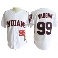 Cleveland Indians #99 Ricky Vaughn White Cooperstown Throwback Jersey