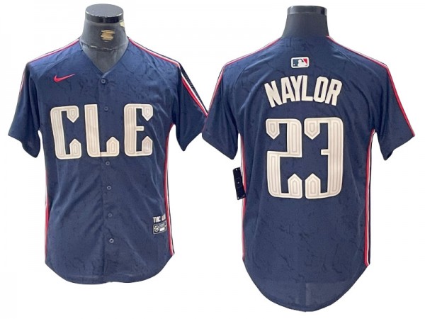 Cleveland Guardians #23 Bo Naylor Navy 2024 City Connect Limited Jersey