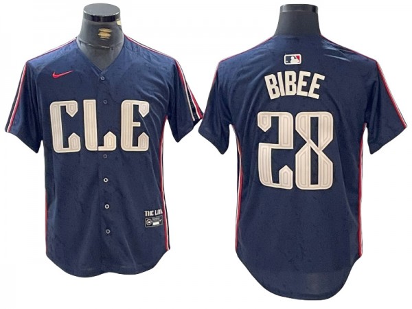 Cleveland Guardians #28 Tanner Bibee Navy 2024 City Connect Limited Jersey