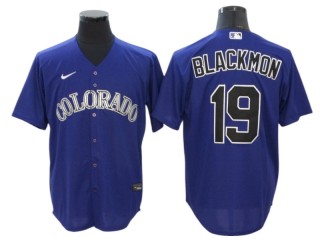 Colorado Rockies #19 Charlie Blackmon Purple Alternate Cool Base Jersey