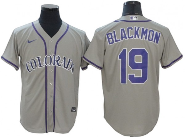 Colorado Rockies #19 Charlie Blackmon Gray Road Cool Base Jersey