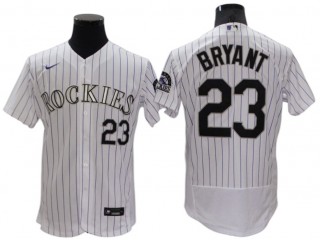 Colorado Rockies #23 Kris Bryant White Home Flex Base Jersey