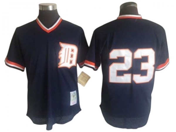 Detroit Tigers #23 Kirk Gibson Navy 1984 Cooperstown Mesh Batting Practice Jersey