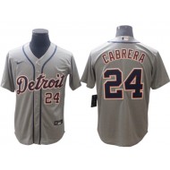 Detroit Tigers #24 Miguel Cabrera Gray Road Cool Base Jersey