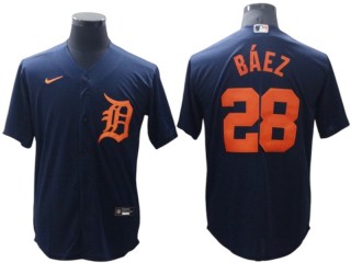 Detroit Tigers #28 Javier Baez Navy Cool Base Jersey