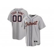 Custom Detroit Tigers Cool Base Jersey - White/Gray/Navy