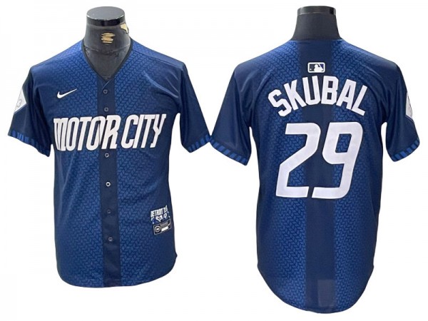 Detroit Tigers #29 Tarik Skubal Navy 2024 City Connect Limited Jersey